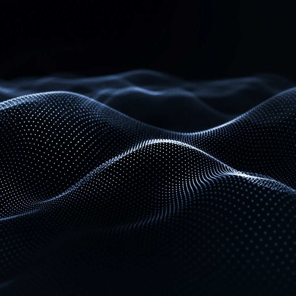 Flowing dotted AI data surface